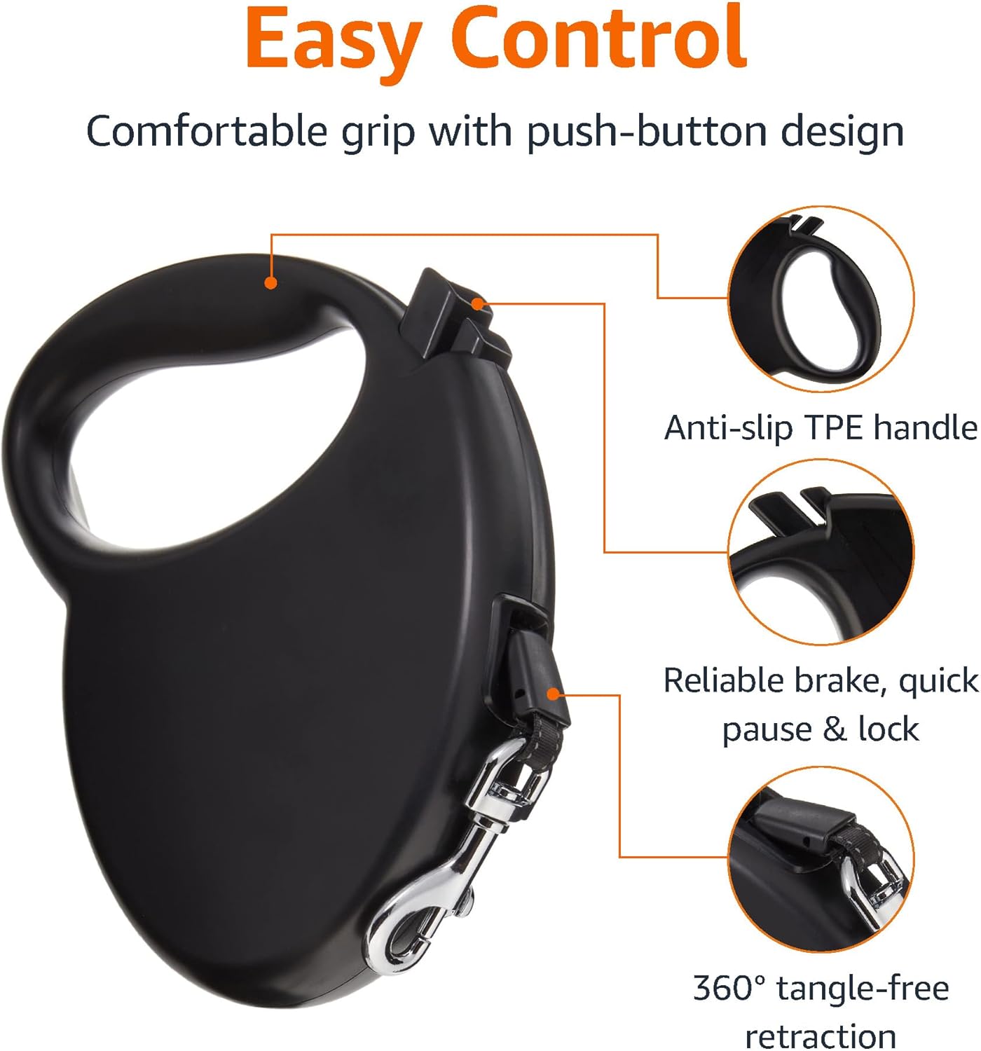 Retractable Pet Leash (Flexible Control, Portable and Easy to Use)