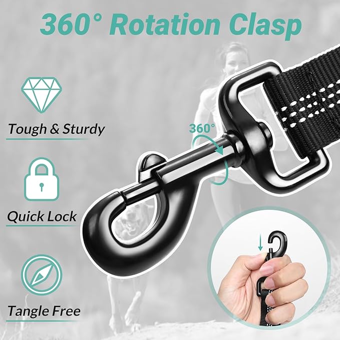 High - Elasticity Dual - Handle Bungee Dog Leash (with Traffic Short Handle, Suitable for Active Walking Scenarios)