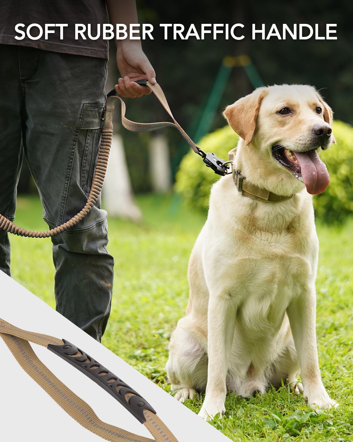 Multi - Functional Bungee Dog Leash with Car Seat Belt & Dual Handles (Adapt to Various Scenarios)