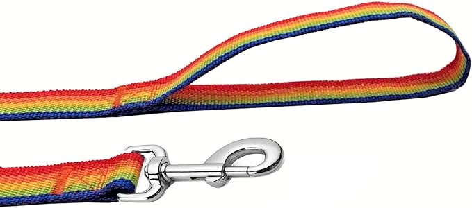 [Rainbow Gradient] Colorful Nylon Dog Leash – Durable Strap with 360° Metal Swivel Hook, Ideal for Small and Medium Dogs