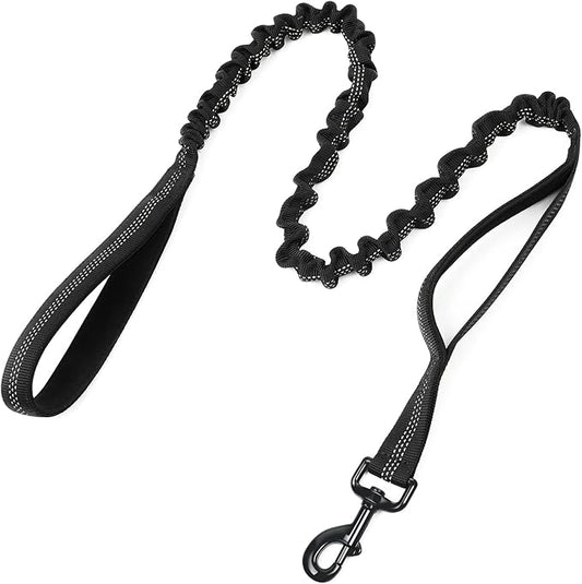 High - Elasticity Dual - Handle Bungee Dog Leash (with Traffic Short Handle, Suitable for Active Walking Scenarios)