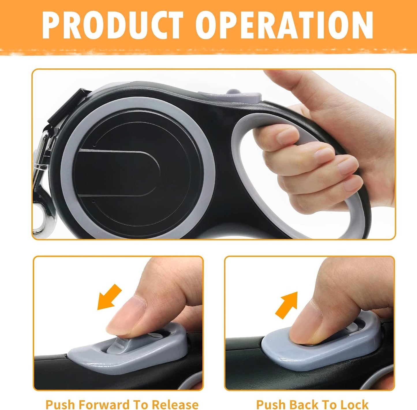 26FT Retractable Dog Leash (Portable & Labor - Saving, Multi - Size Design)