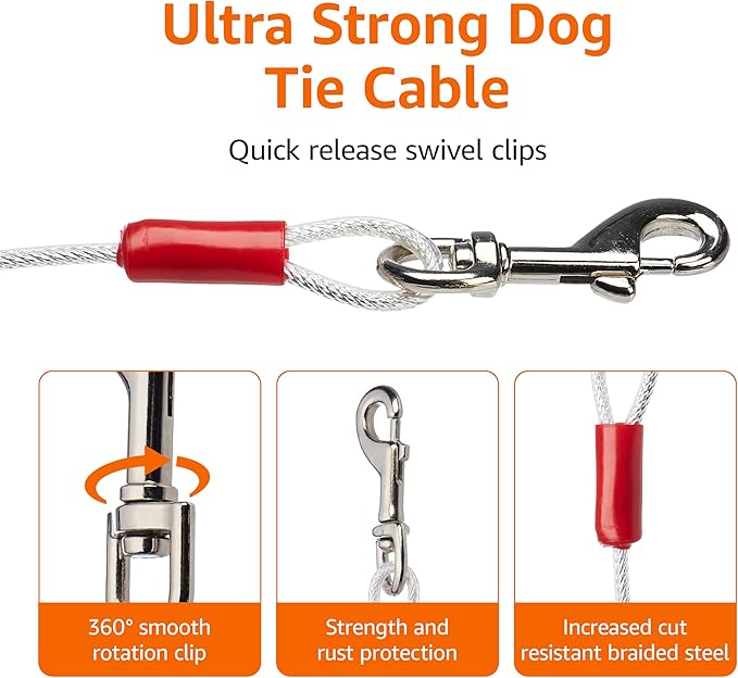 Stainless Steel Wire Pet Leash (High - Strength, Bite - Resistant & Wear - Resistant, Suitable for Large & Medium - Sized Dogs)